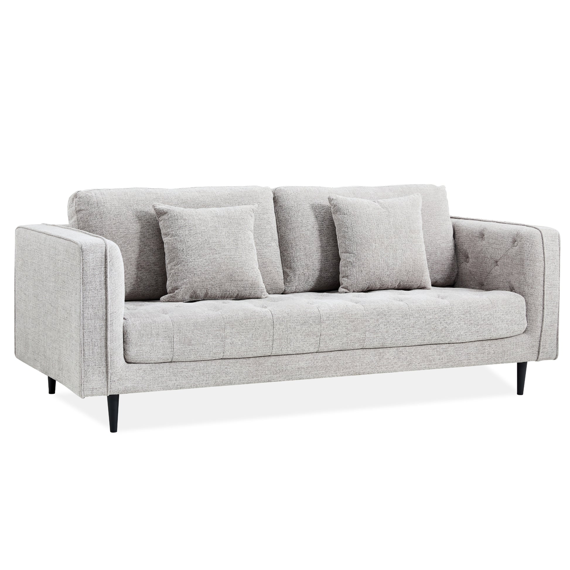 Jolie 3 Seater Sofa Fabric Uplholstered Lounge Couch - Quartz - Cosy Abode