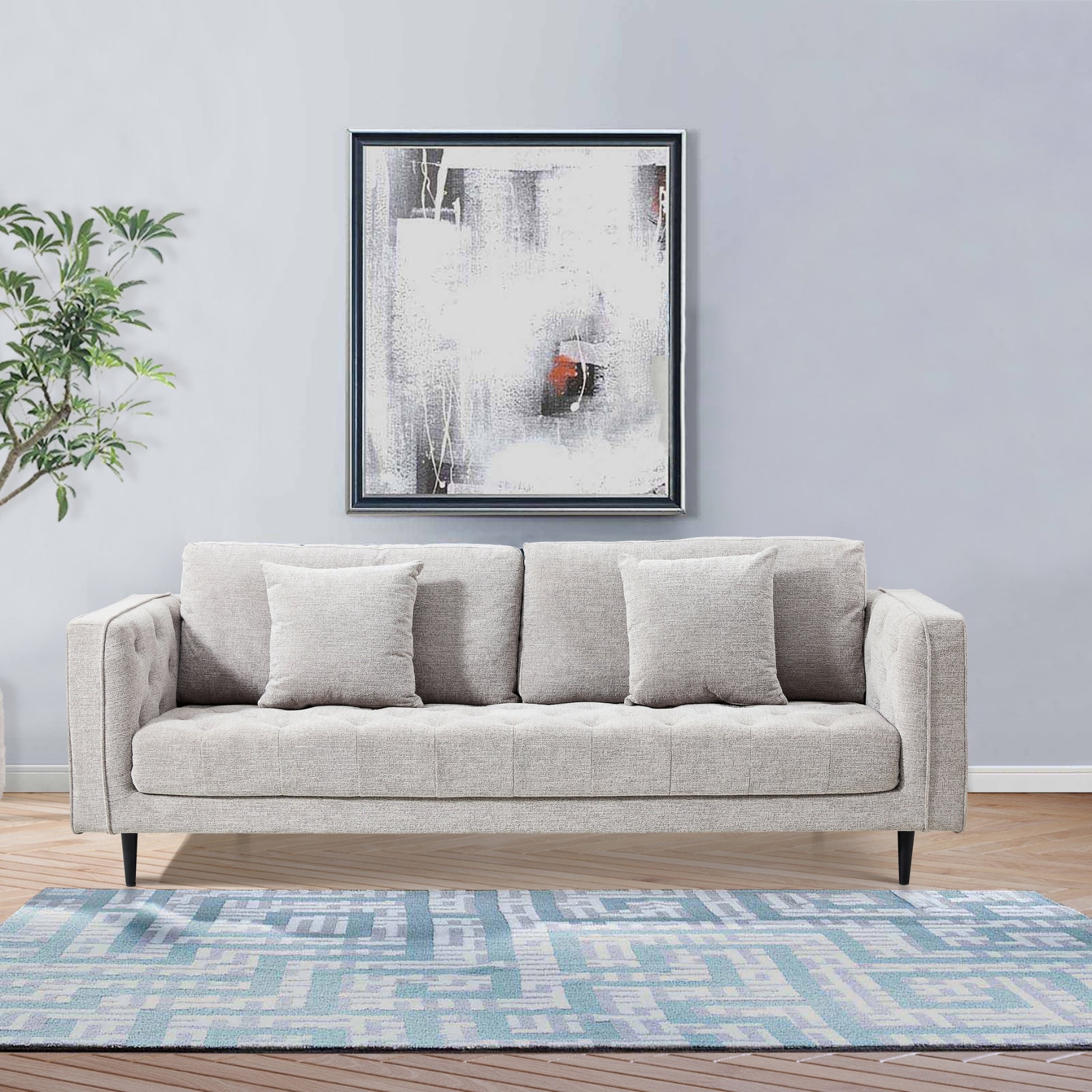 Jolie XL Size 3 Seater Sofa Fabric Uplholstered Lounge Couch - Quartz - Cosy Abode