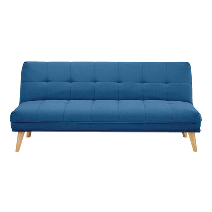 Jovie 3 Seater Sofa Queen Bed Fabric Uplholstered Lounge Couch - Blue - Cosy Abode