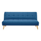 Jovie 3 Seater Sofa Queen Bed Fabric Uplholstered Lounge Couch - Blue - Cosy Abode