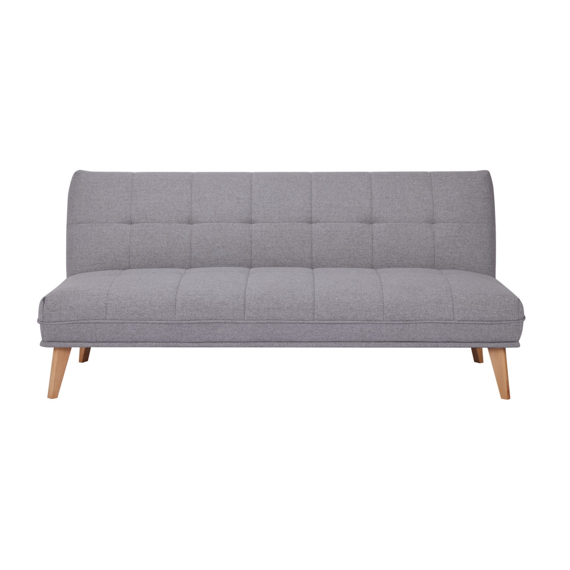 Jovie 3 Seater Sofa Queen Bed Fabric Uplholstered Lounge Couch - Light Grey - Cosy Abode