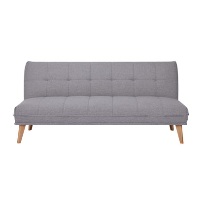 Jovie 3 Seater Sofa Queen Bed Fabric Uplholstered Lounge Couch - Light Grey - Cosy Abode