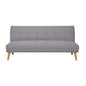 Jovie 3 Seater Sofa Queen Bed Fabric Uplholstered Lounge Couch - Light Grey - Cosy Abode