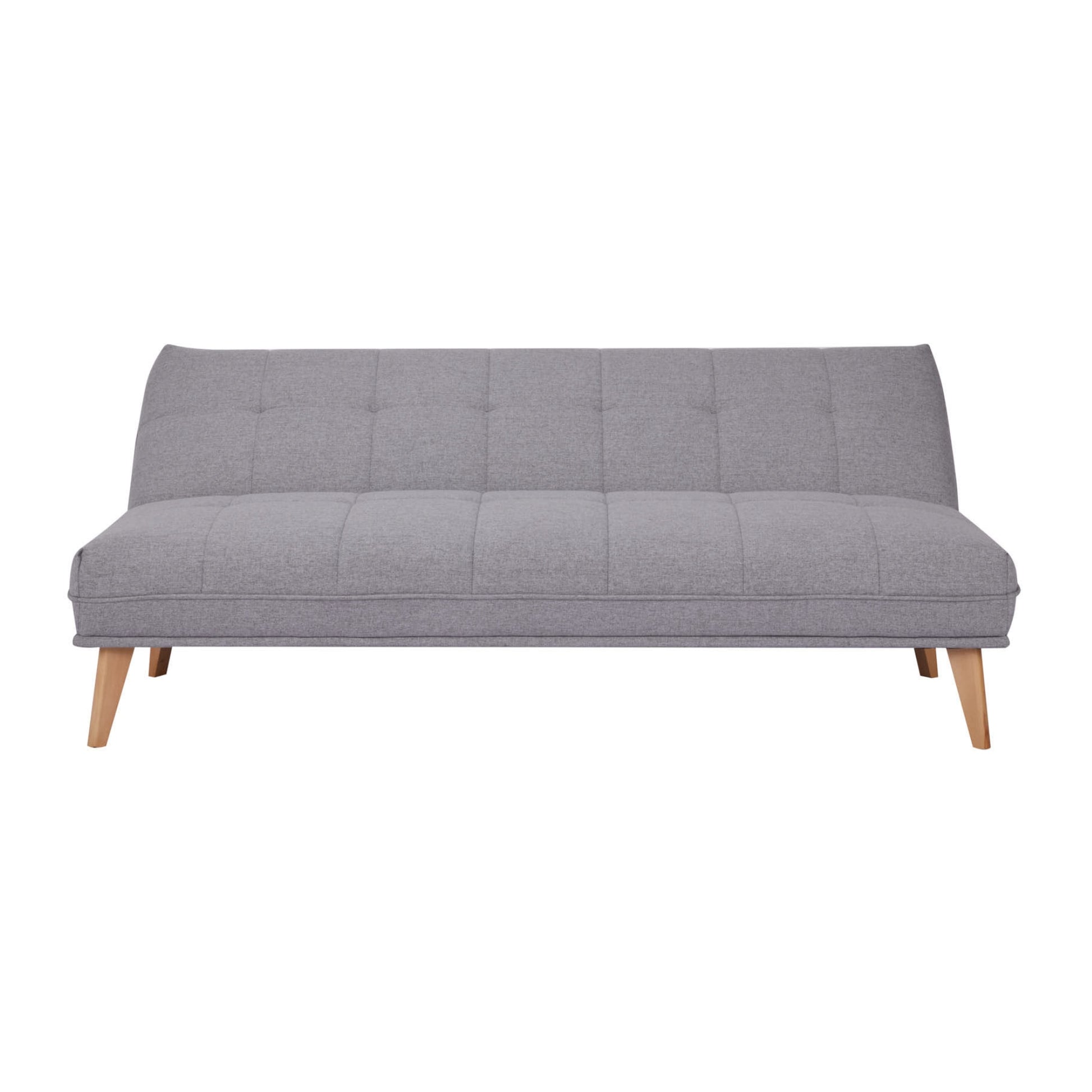 Jovie 3 Seater Sofa Queen Bed Fabric Uplholstered Lounge Couch - Light Grey - Cosy Abode