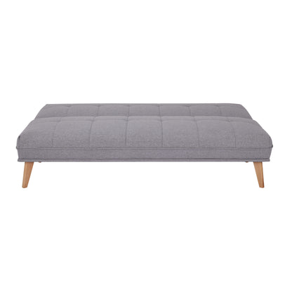 Jovie 3 Seater Sofa Queen Bed Fabric Uplholstered Lounge Couch - Light Grey - Cosy Abode