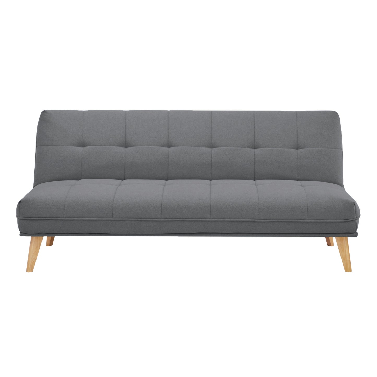 Jovie 3 Seater Sofa Queen Bed Fabric Uplholstered Lounge Couch - Mid Grey - Cosy Abode