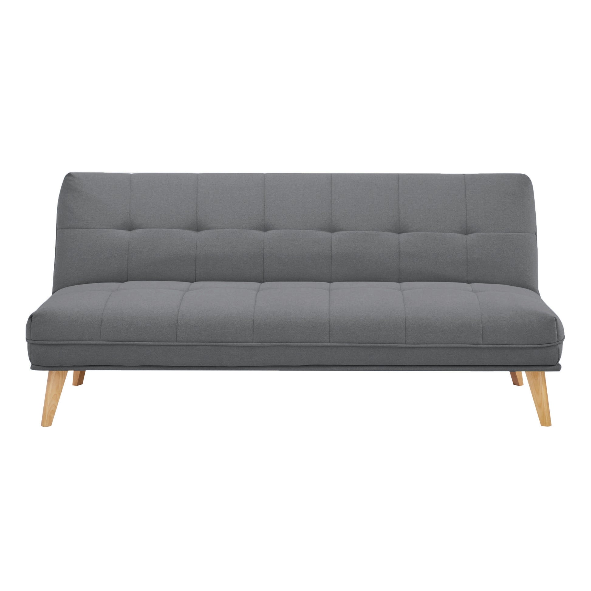 Jovie 3 Seater Sofa Queen Bed Fabric Uplholstered Lounge Couch - Mid Grey - Cosy Abode