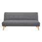 Jovie 3 Seater Sofa Queen Bed Fabric Uplholstered Lounge Couch - Mid Grey - Cosy Abode