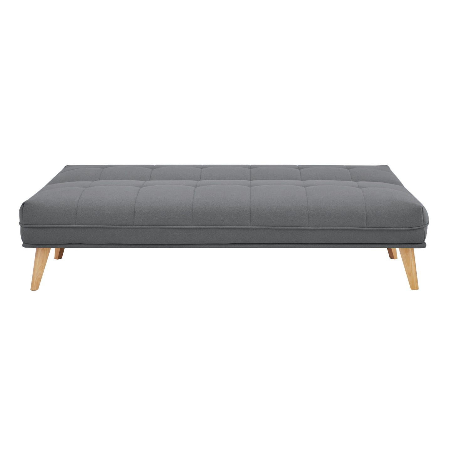 Jovie 3 Seater Sofa Queen Bed Fabric Uplholstered Lounge Couch - Mid Grey - Cosy Abode