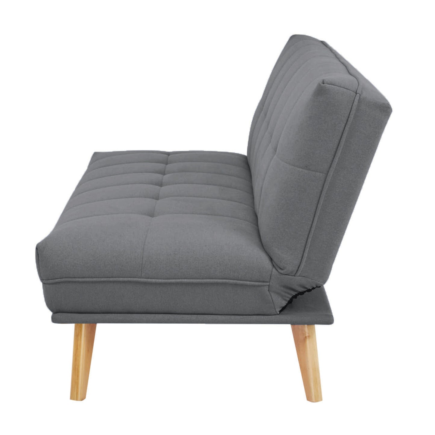 Jovie 3 Seater Sofa Queen Bed Fabric Uplholstered Lounge Couch - Mid Grey - Cosy Abode