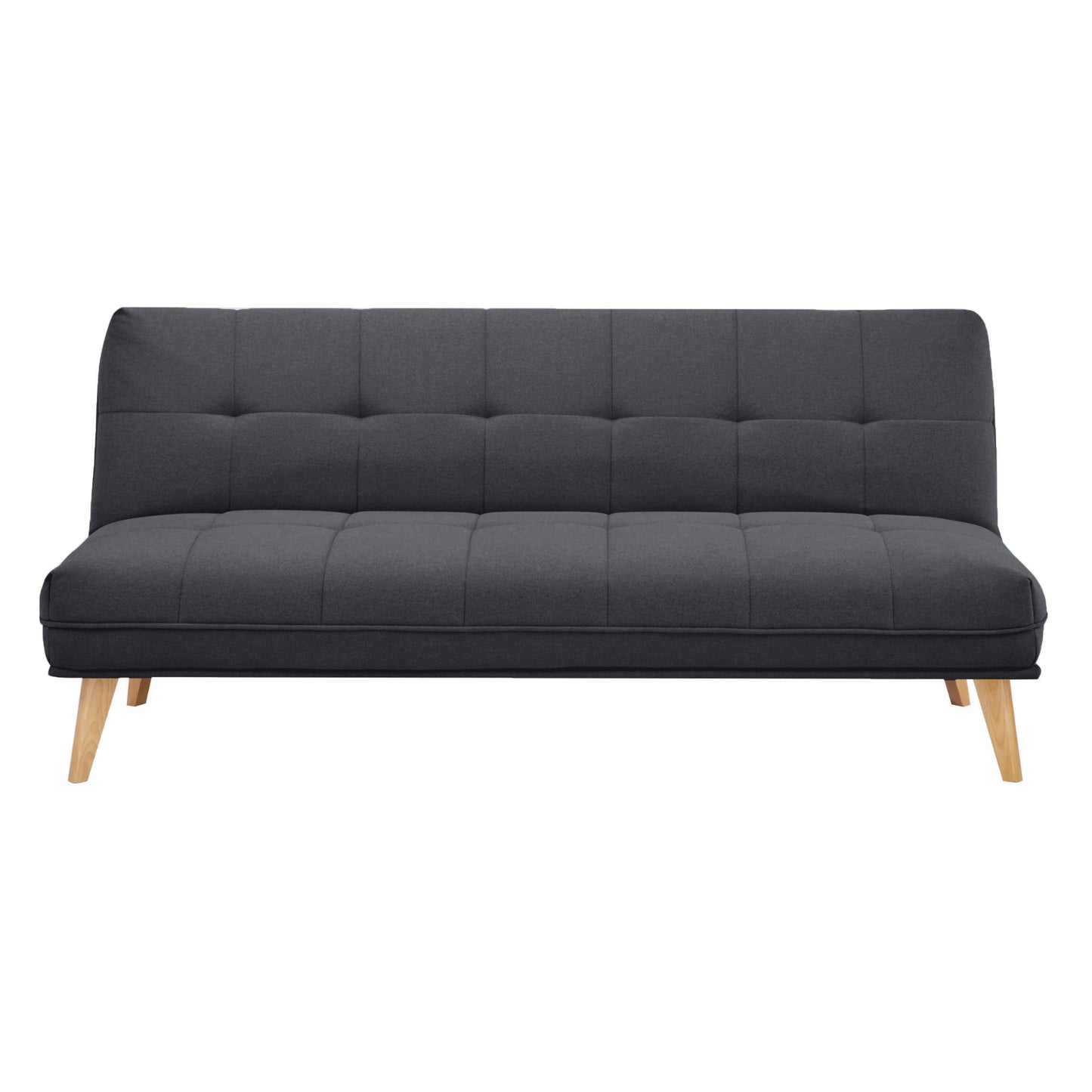 Jovie 3 Seater Sofa Queen Bed Fabric Uplholstered Lounge Couch - Dark Grey - Cosy Abode