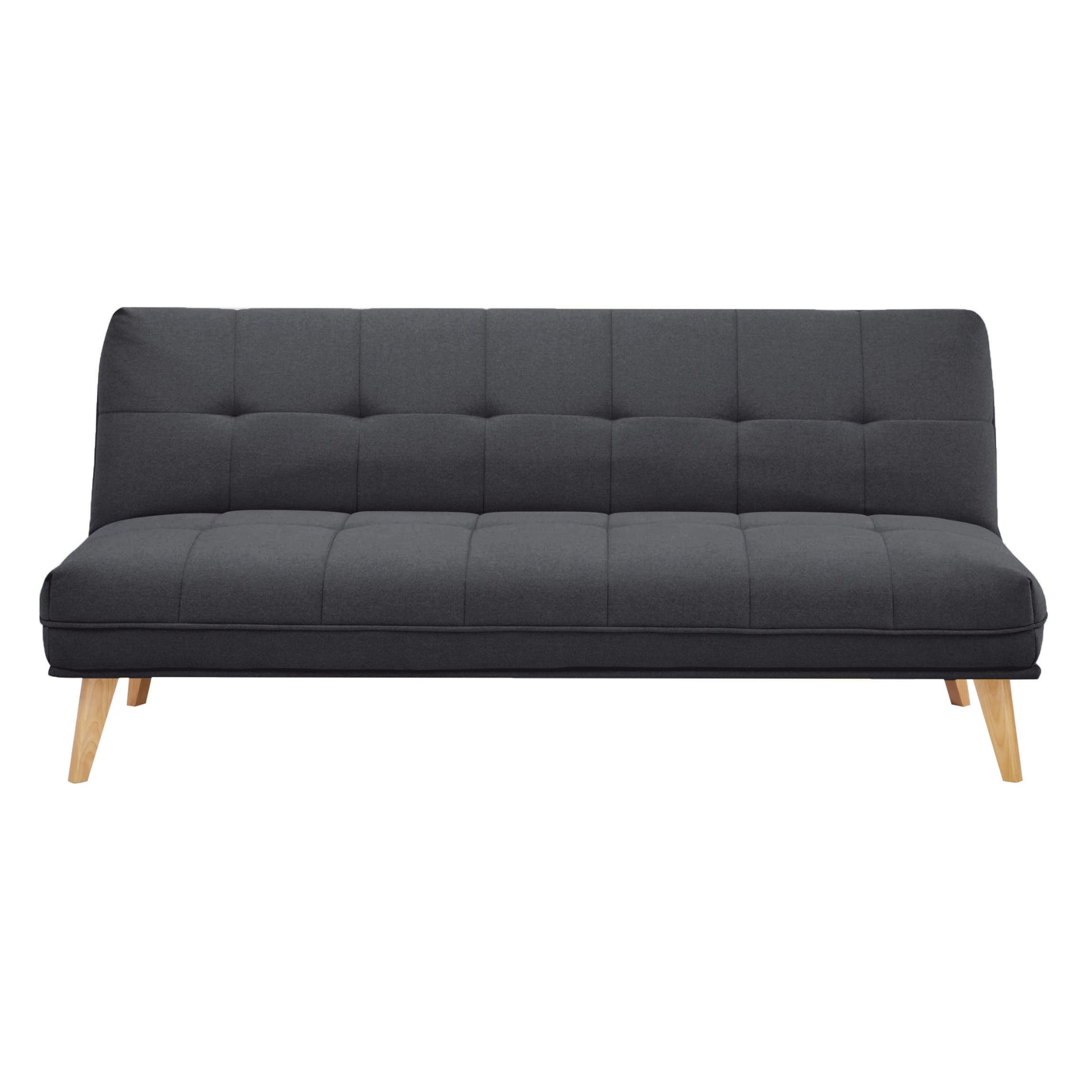 Jovie 3 Seater Sofa Queen Bed Fabric Uplholstered Lounge Couch - Dark Grey - Cosy Abode