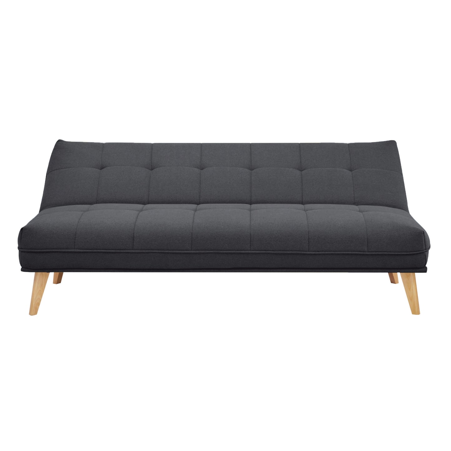 Jovie 3 Seater Sofa Queen Bed Fabric Uplholstered Lounge Couch - Dark Grey - Cosy Abode