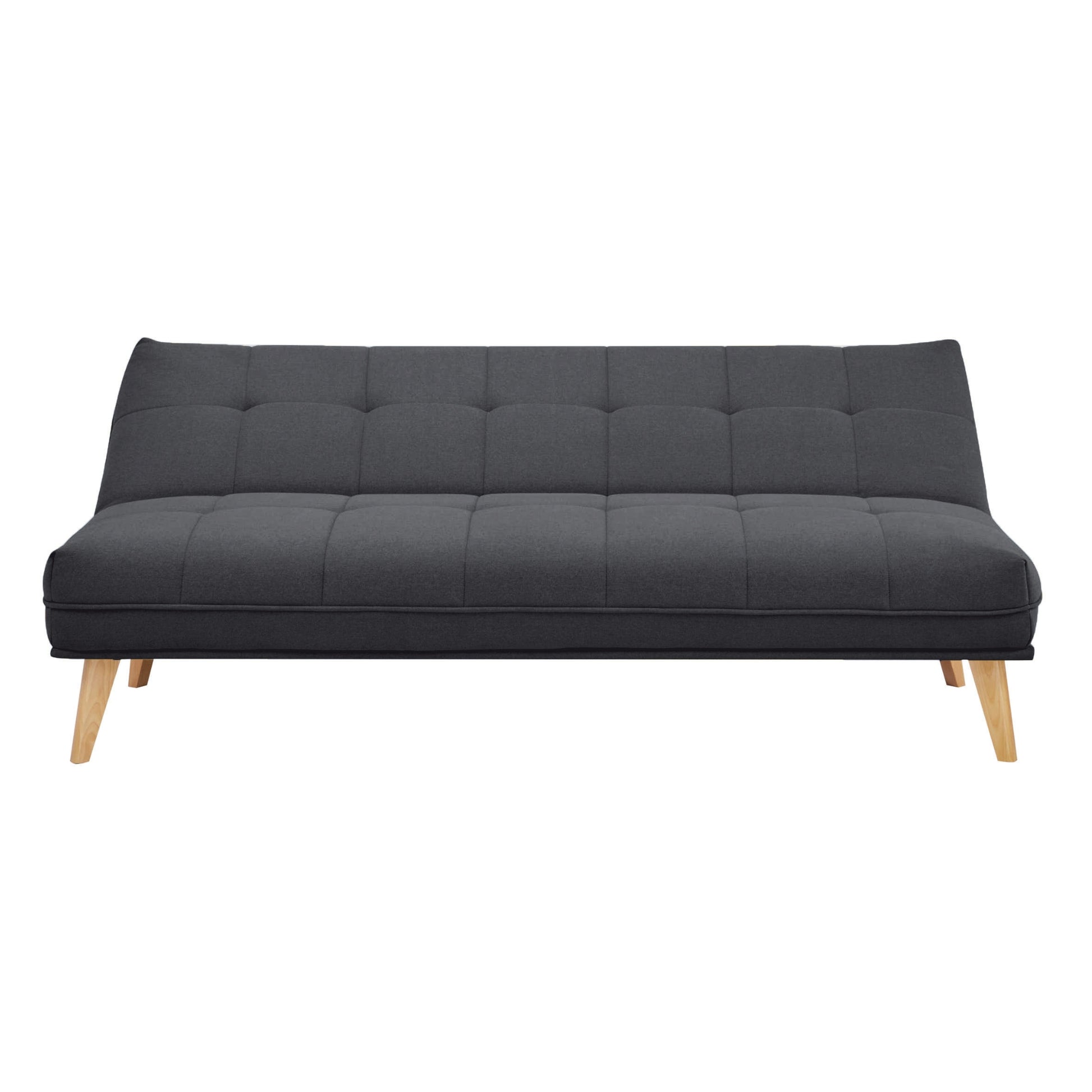 Jovie 3 Seater Sofa Queen Bed Fabric Uplholstered Lounge Couch - Dark Grey - Cosy Abode