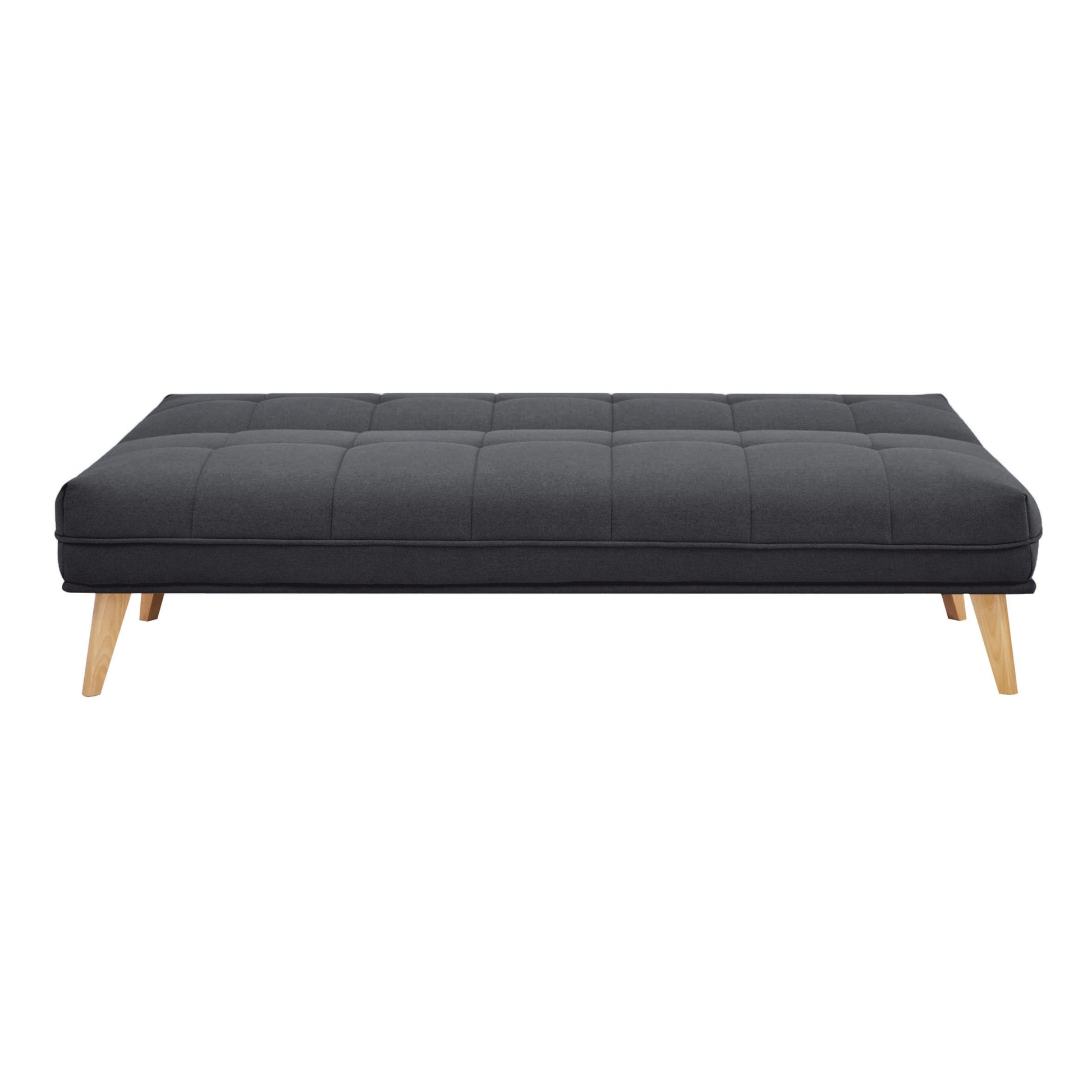 Jovie 3 Seater Sofa Queen Bed Fabric Uplholstered Lounge Couch - Dark Grey - Cosy Abode