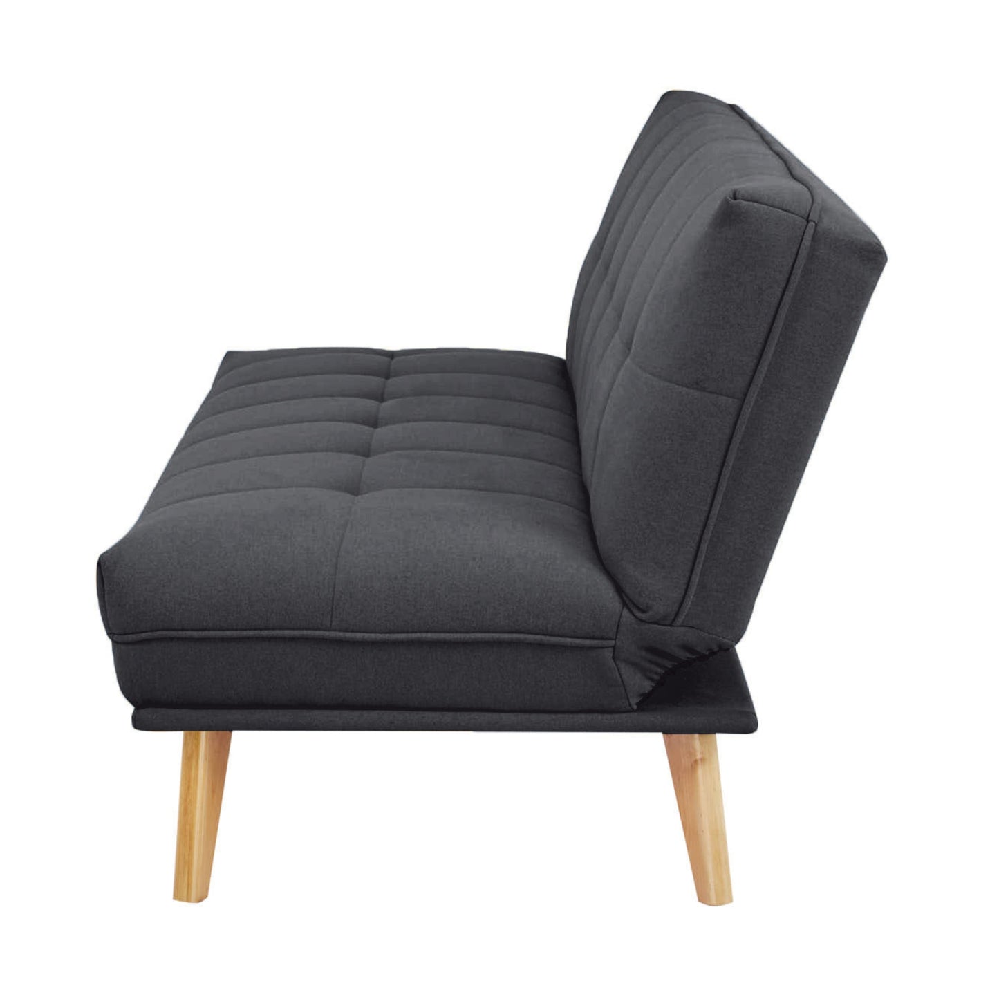 Jovie 3 Seater Sofa Queen Bed Fabric Uplholstered Lounge Couch - Dark Grey - Cosy Abode