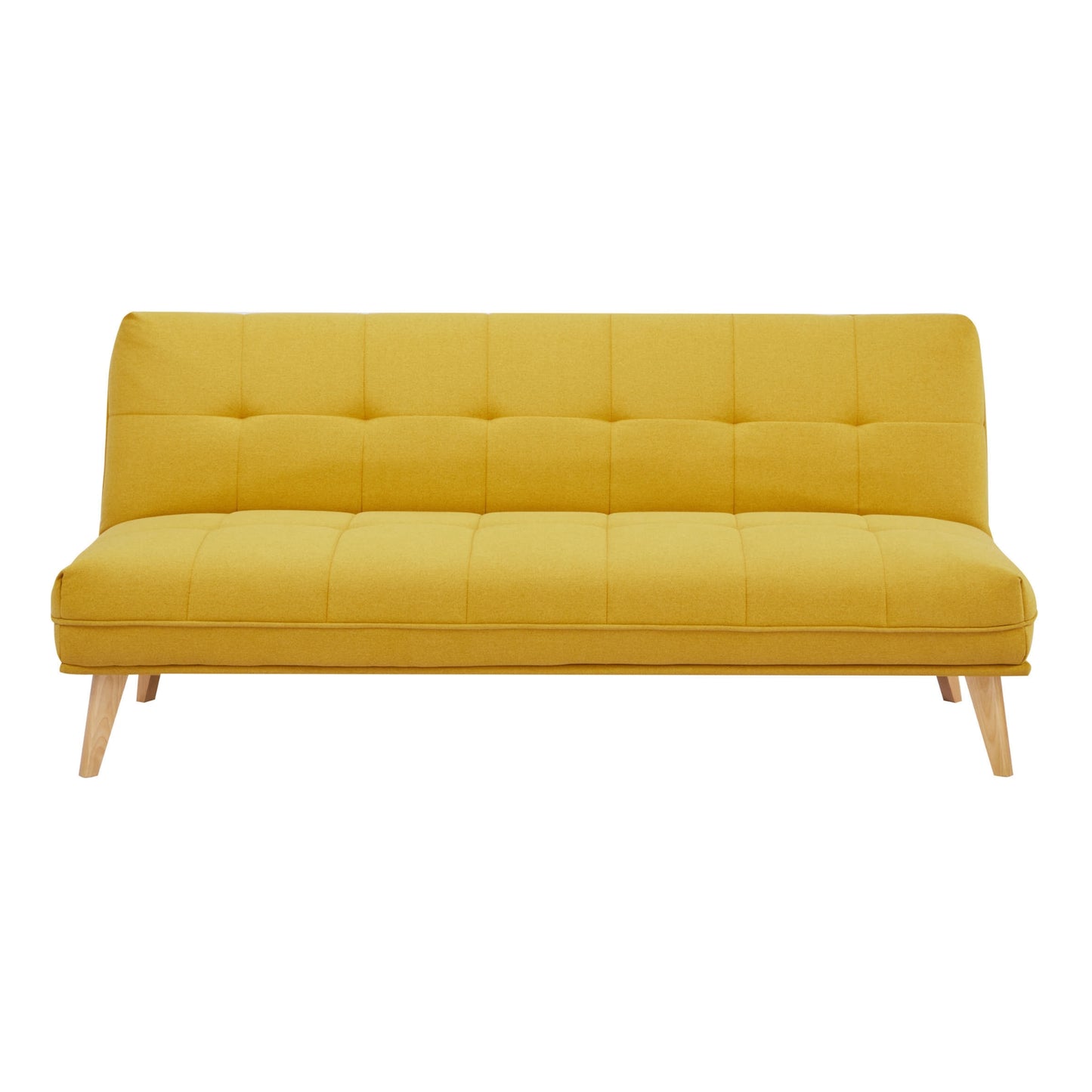 Jovie 3 Seater Sofa Queen Bed Fabric Uplholstered Lounge Couch - Yellow - Cosy Abode