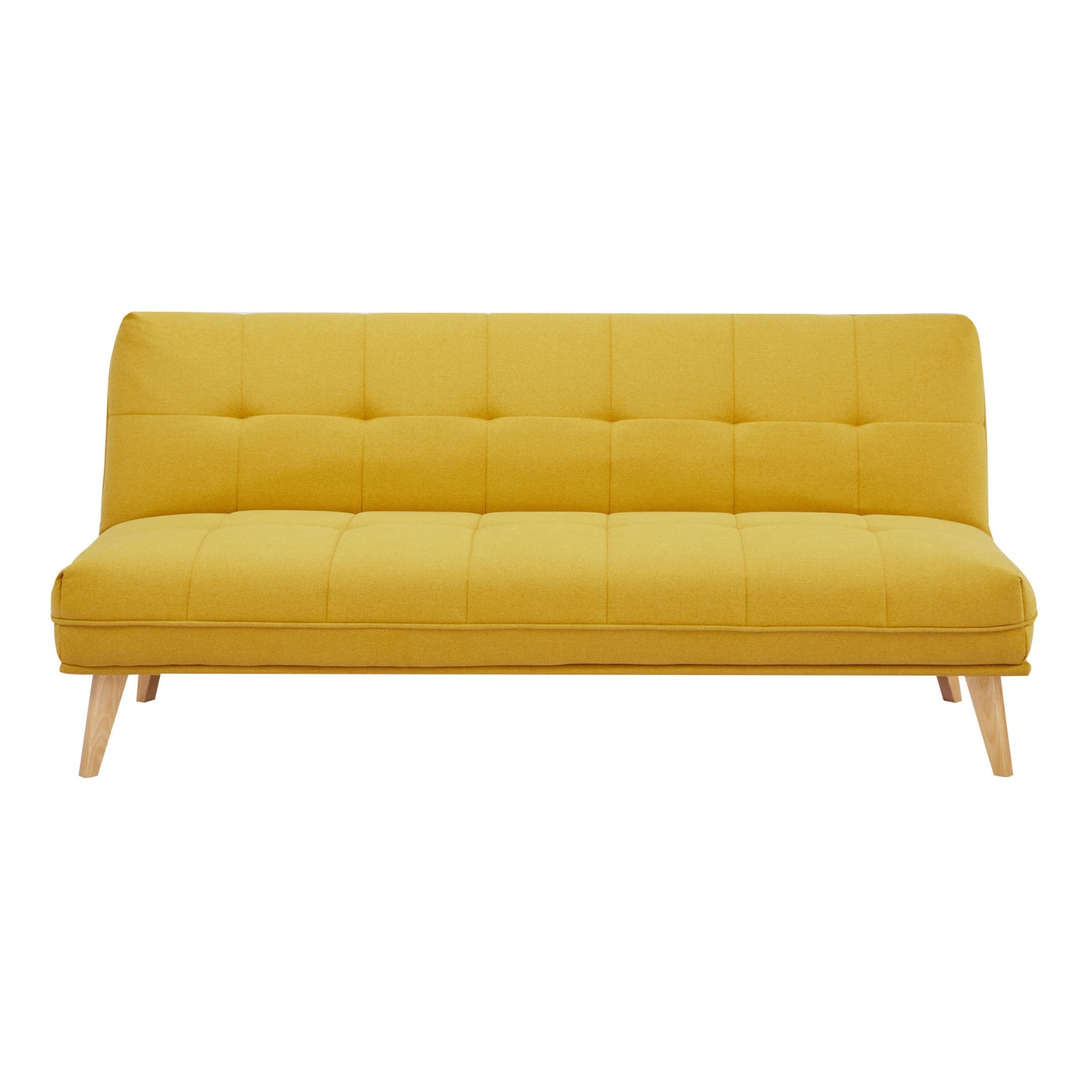Jovie 3 Seater Sofa Queen Bed Fabric Uplholstered Lounge Couch - Yellow - Cosy Abode