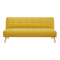 Jovie 3 Seater Sofa Queen Bed Fabric Uplholstered Lounge Couch - Yellow - Cosy Abode