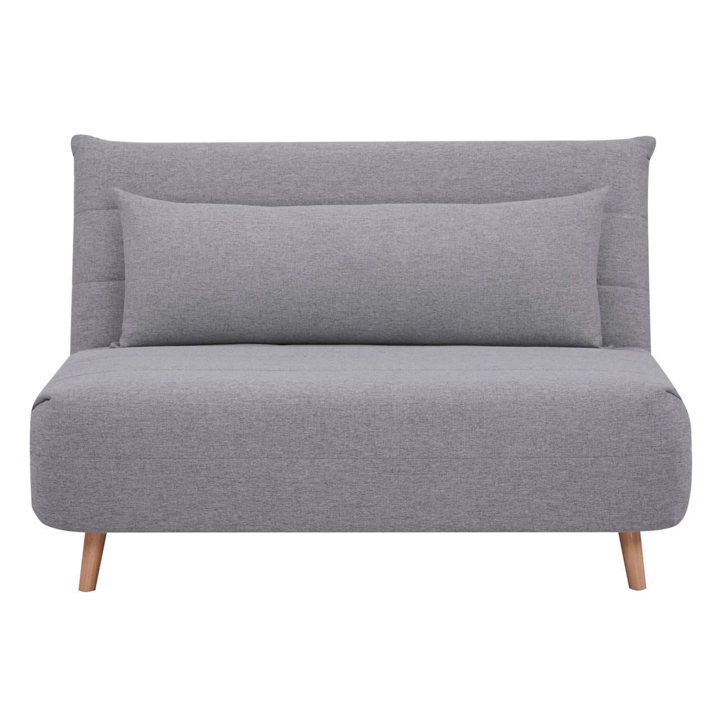 Audrey 2 Seater Sofa Futon Bed Love Seat Fabric Lounge Couch - Grey - Cosy Abode