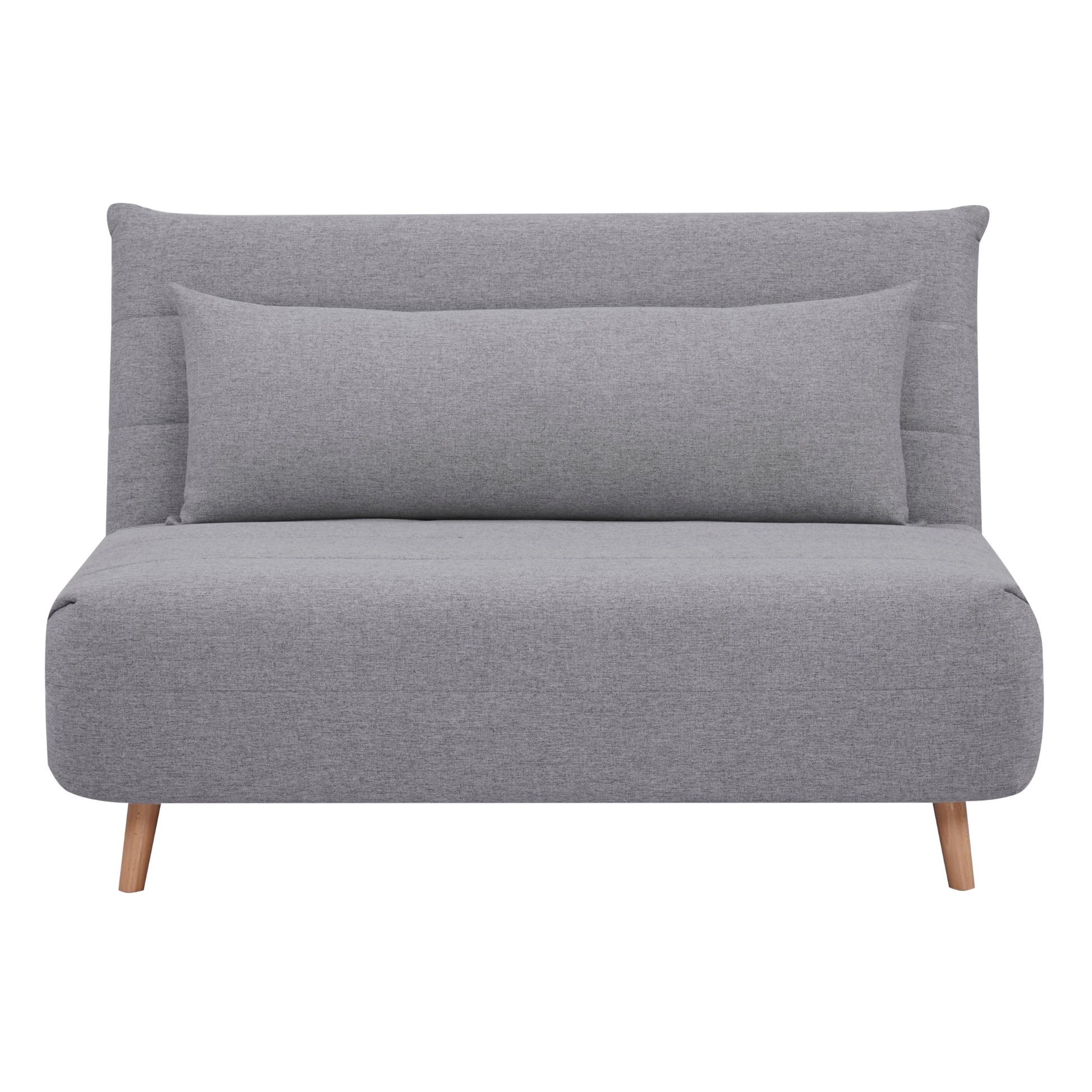Audrey 2 Seater Sofa Futon Bed Love Seat Fabric Lounge Couch - Grey - Cosy Abode