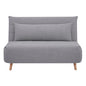 Audrey 2 Seater Sofa Futon Bed Love Seat Fabric Lounge Couch - Grey - Cosy Abode
