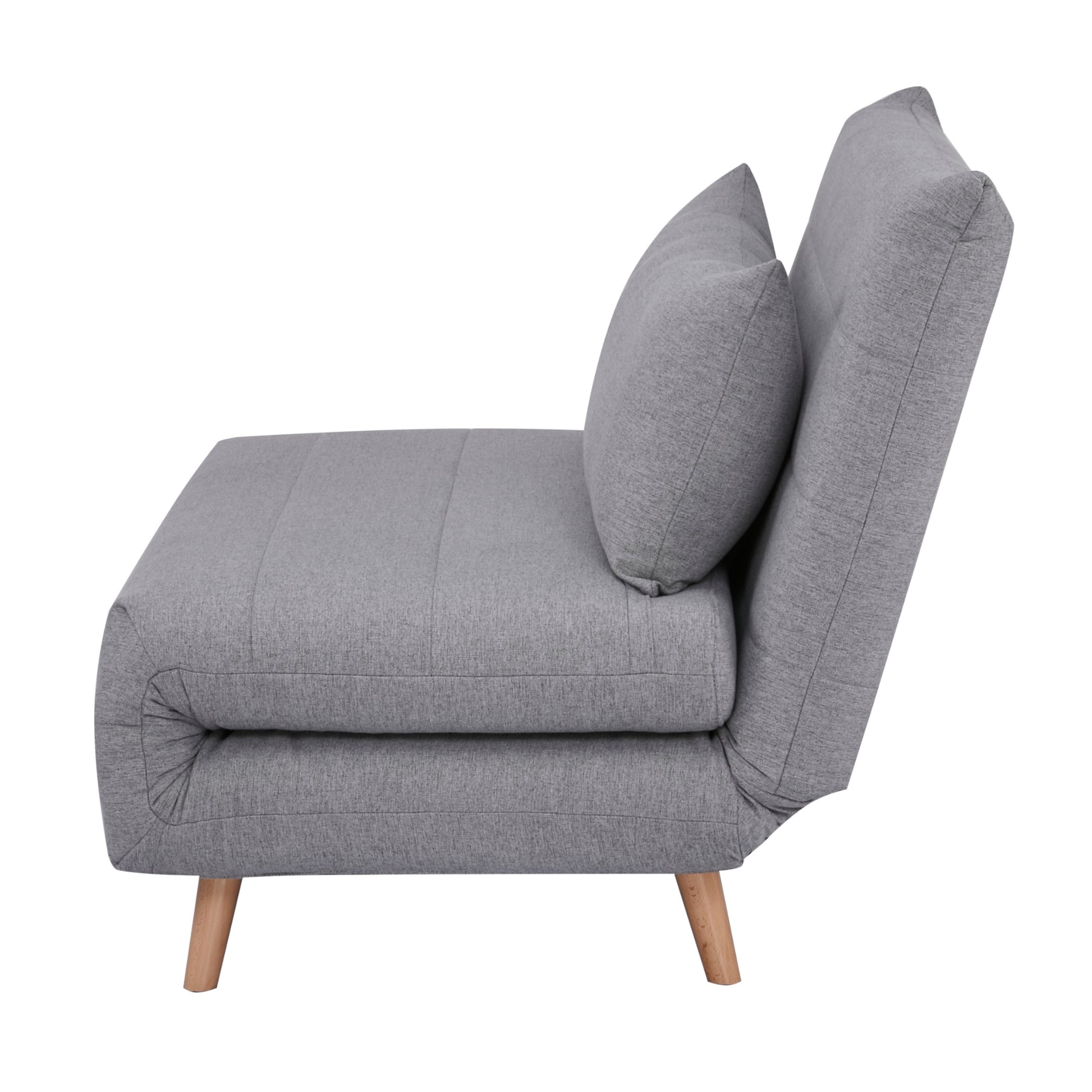 Audrey 2 Seater Sofa Futon Bed Love Seat Fabric Lounge Couch - Grey - Cosy Abode