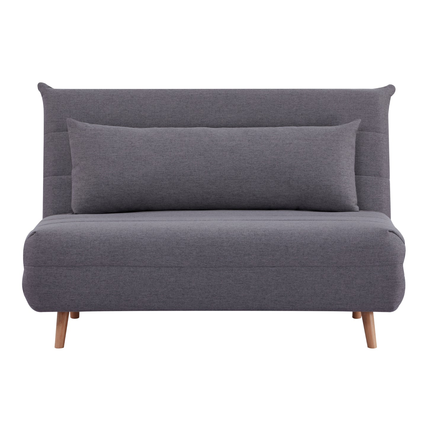 Audrey 2 Seater Sofa Futon Bed Love Seat Fabric Lounge Couch - Graphite - Cosy Abode