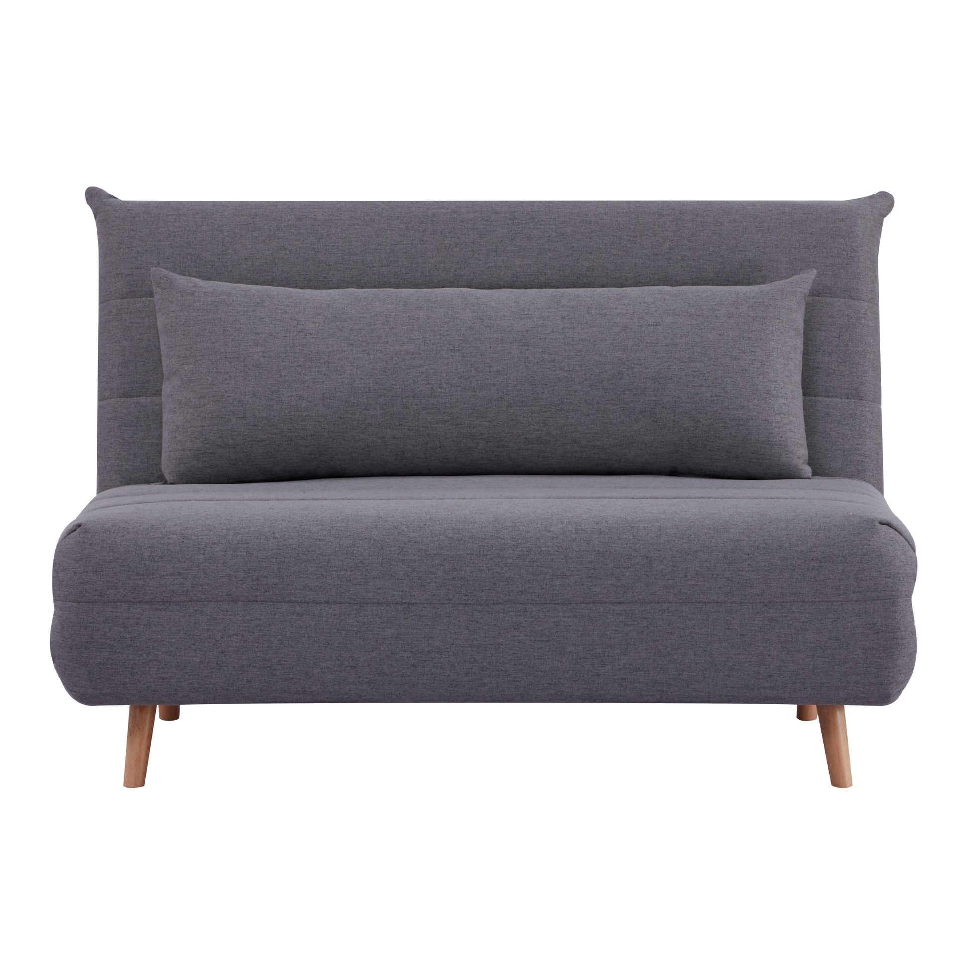Audrey 2 Seater Sofa Futon Bed Love Seat Fabric Lounge Couch - Graphite - Cosy Abode