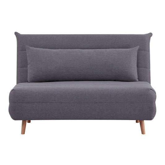 Audrey 2 Seater Sofa Futon Bed Love Seat Fabric Lounge Couch - Graphite - Cosy Abode