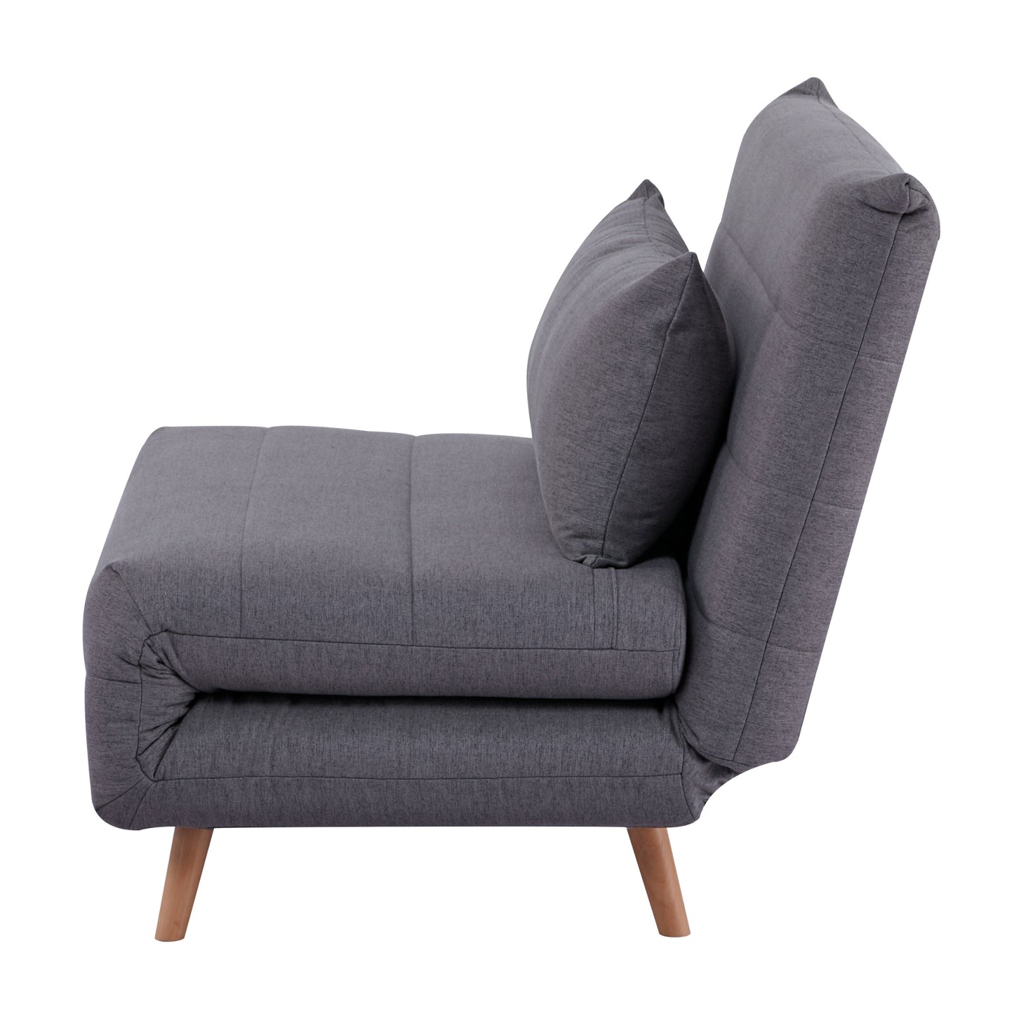 Audrey 2 Seater Sofa Futon Bed Love Seat Fabric Lounge Couch - Graphite - Cosy Abode