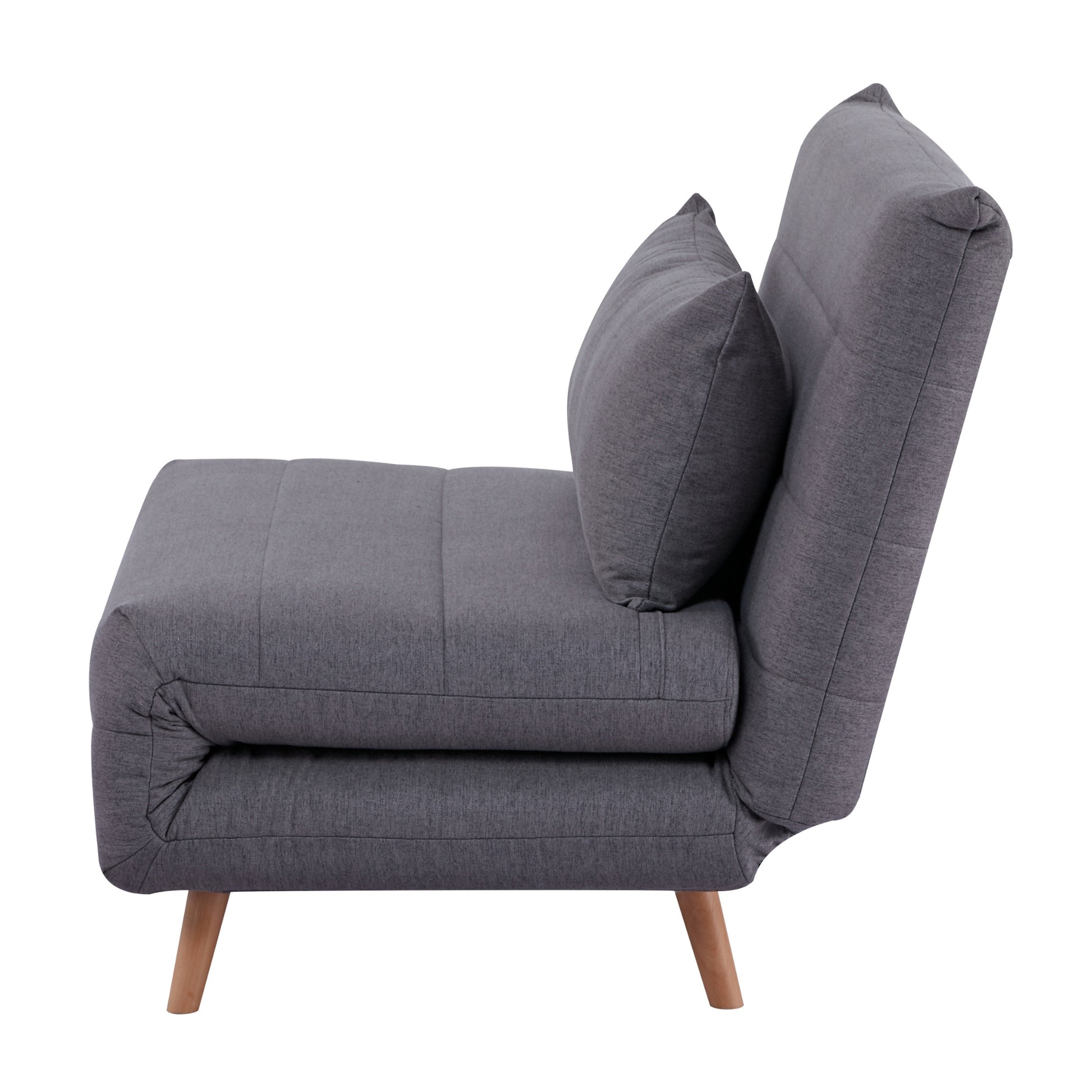 Audrey 2 Seater Sofa Futon Bed Love Seat Fabric Lounge Couch - Graphite - Cosy Abode