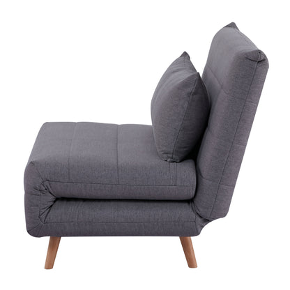 Audrey 2 Seater Sofa Futon Bed Love Seat Fabric Lounge Couch - Graphite - Cosy Abode