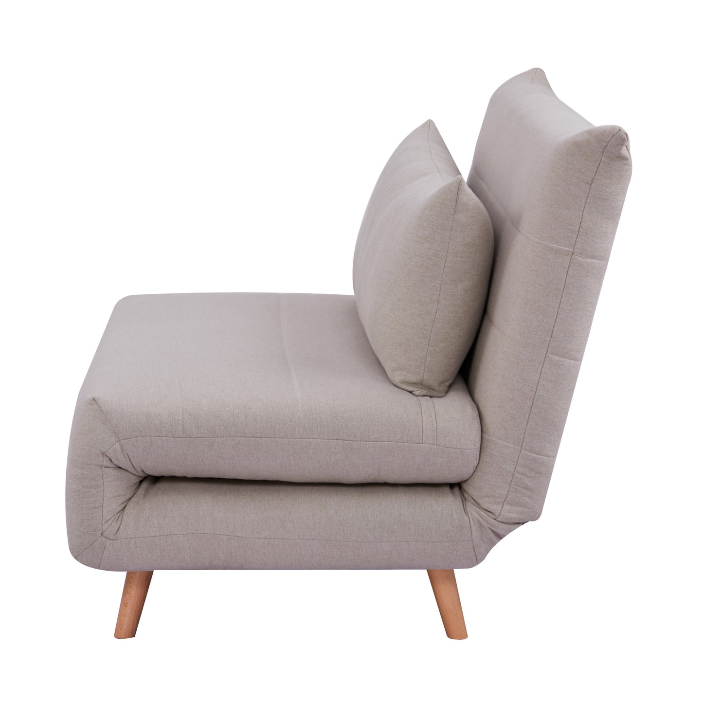Audrey 2 Seater Sofa Futon Bed Love Seat Fabric Lounge Couch - Beige - Cosy Abode