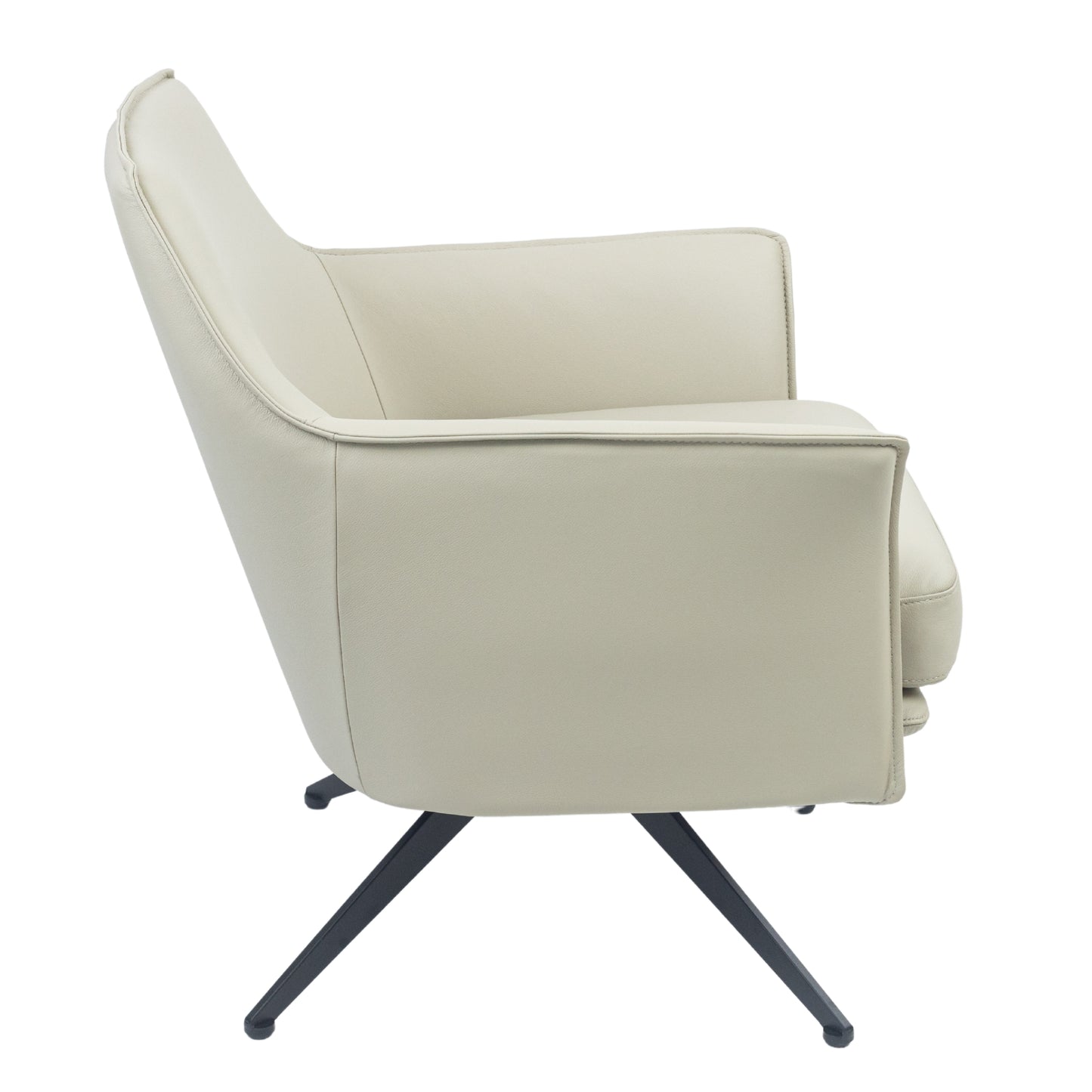 Freya Leather Swivel Occasional Chair Lounge Seat - Beige - Cosy Abode