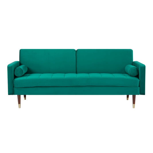 Livia 3 Seater Sofa Bed Fabric Uplholstered Lounge Couch - Green - Cosy Abode