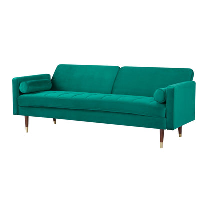 Livia 3 Seater Sofa Bed Fabric Uplholstered Lounge Couch - Green - Cosy Abode