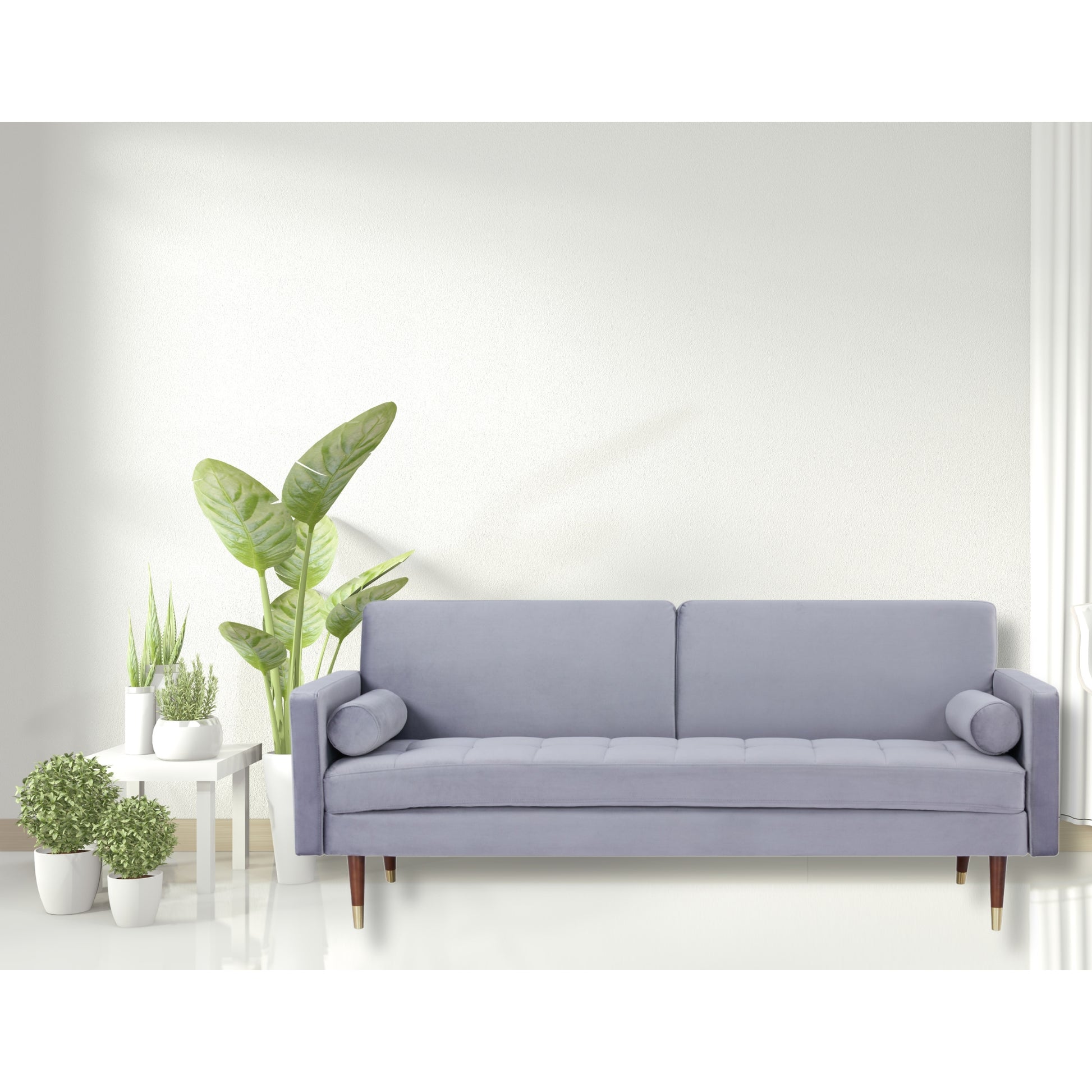 Livia 3 Seater Sofa Bed Fabric Uplholstered Lounge Couch - Gey - Cosy Abode