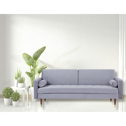 Livia 3 Seater Sofa Bed Fabric Uplholstered Lounge Couch - Gey - Cosy Abode