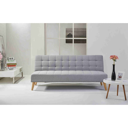 Brando 3 Seater Sofa Futon Bed Fabric Lounge Couch - Grey - Cosy Abode