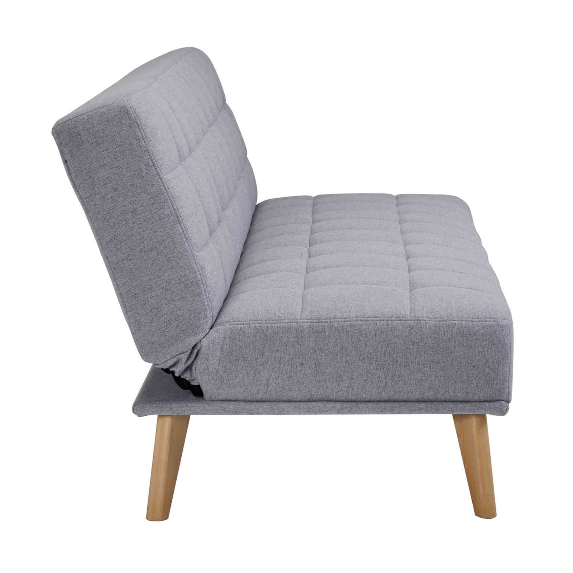 Brando 3 Seater Sofa Futon Bed Fabric Lounge Couch - Grey - Cosy Abode