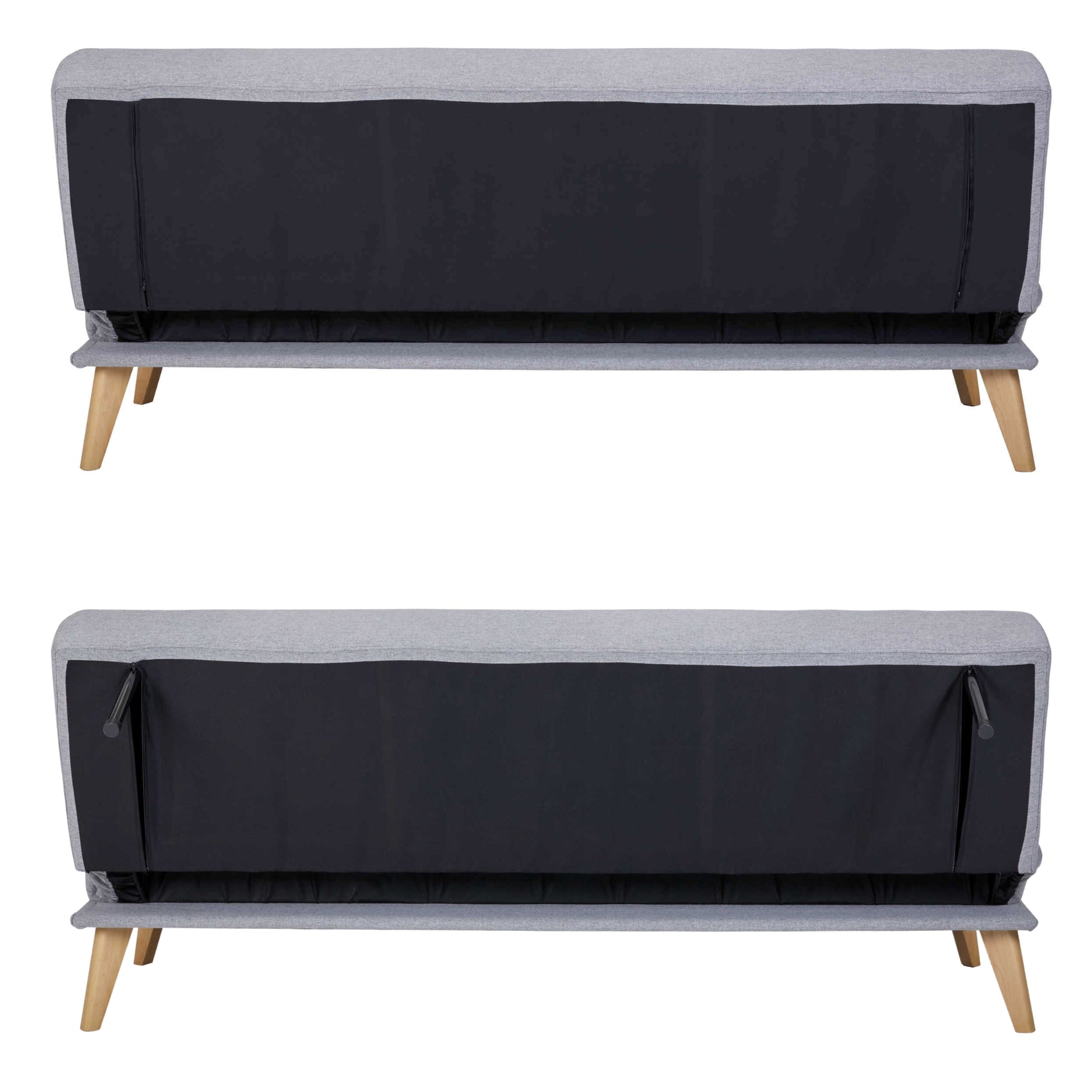 Brando 3 Seater Sofa Futon Bed Fabric Lounge Couch - Grey - Cosy Abode