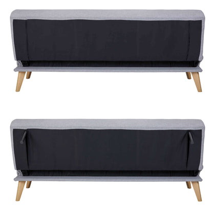 Brando 3 Seater Sofa Futon Bed Fabric Lounge Couch - Grey - Cosy Abode
