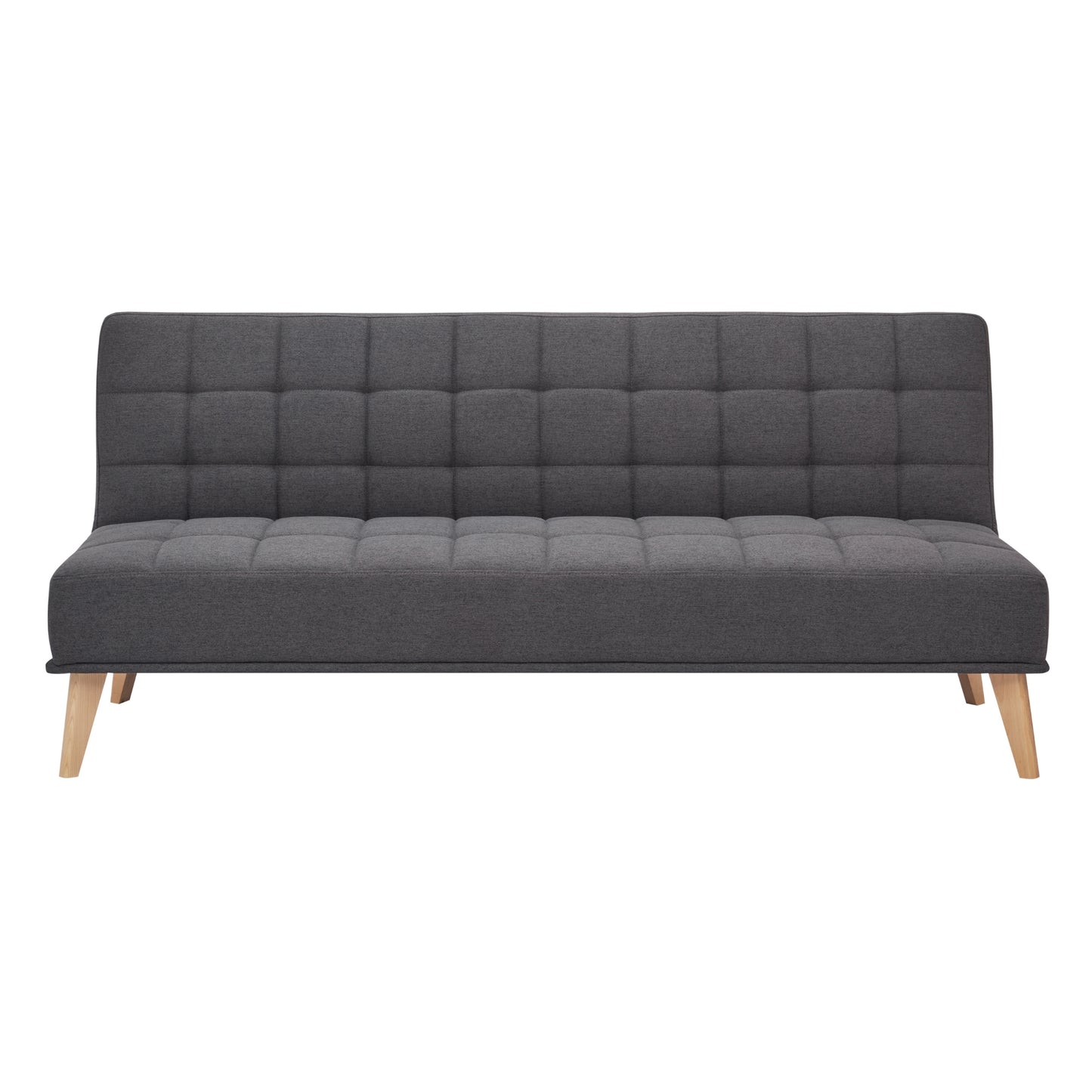 Brando 3 Seater Sofa Futon Bed Fabric Lounge Couch - Charcoal - Cosy Abode