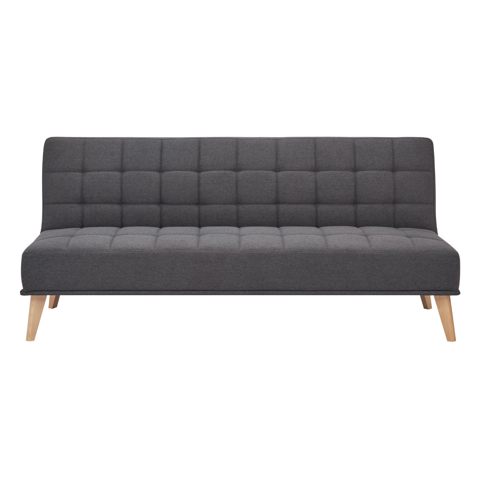 Brando 3 Seater Sofa Futon Bed Fabric Lounge Couch - Charcoal - Cosy Abode