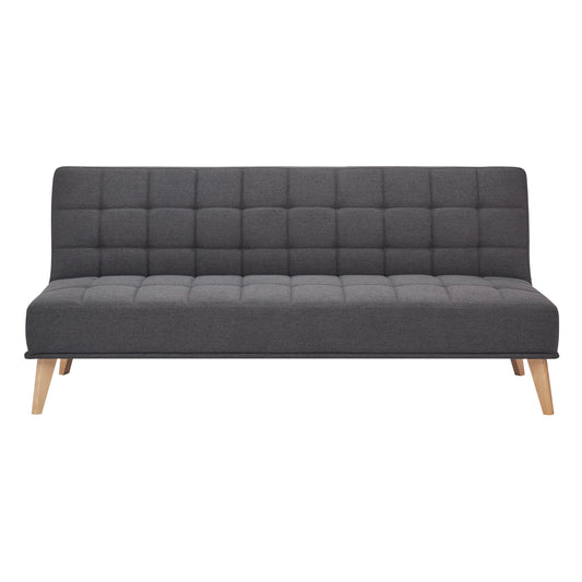 Brando 3 Seater Sofa Futon Bed Fabric Lounge Couch - Charcoal - Cosy Abode