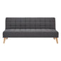 Brando 3 Seater Sofa Futon Bed Fabric Lounge Couch - Charcoal - Cosy Abode