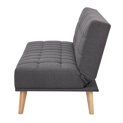 Brando 3 Seater Sofa Futon Bed Fabric Lounge Couch - Charcoal - Cosy Abode