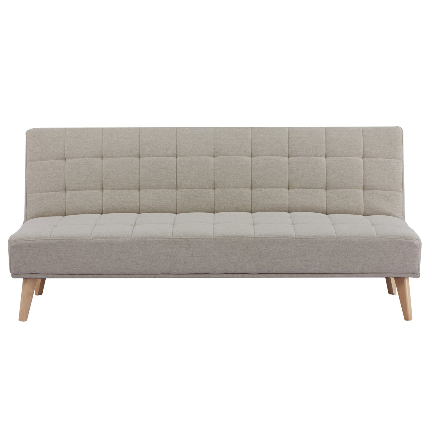 Brando 3 Seater Sofa Futon Bed Fabric Lounge Couch - Beige - Cosy Abode