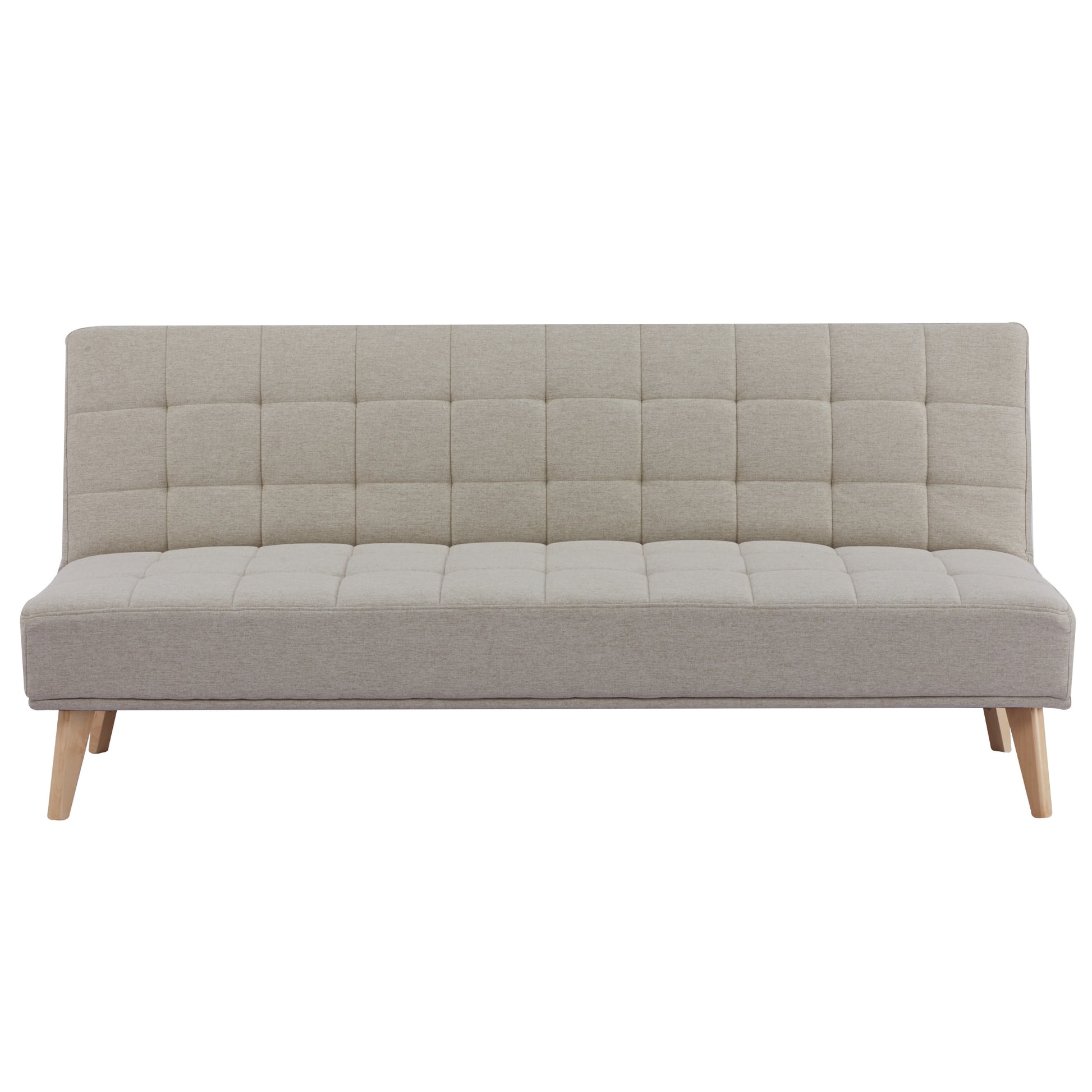 Brando 3 Seater Sofa Futon Bed Fabric Lounge Couch - Beige - Cosy Abode